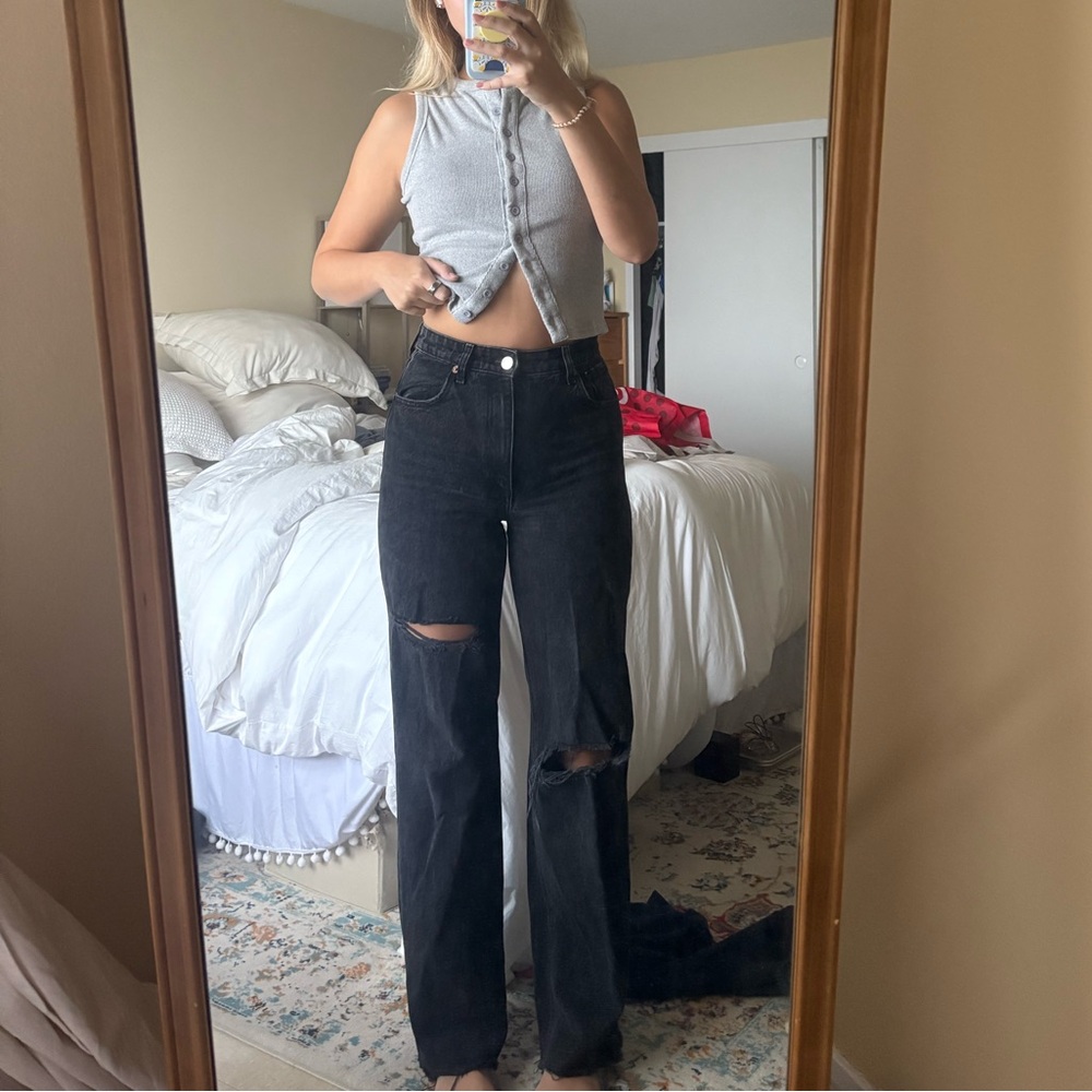 Black Zara Distressed Women's Jeans